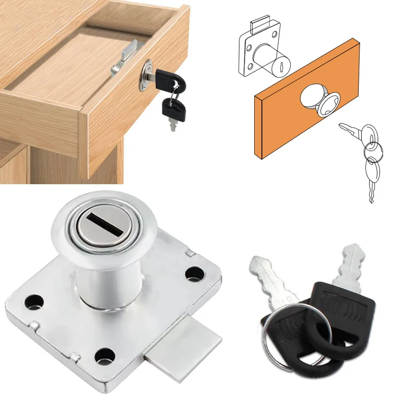 Medicine Cabinet Lock - Drawer lock with key, used for