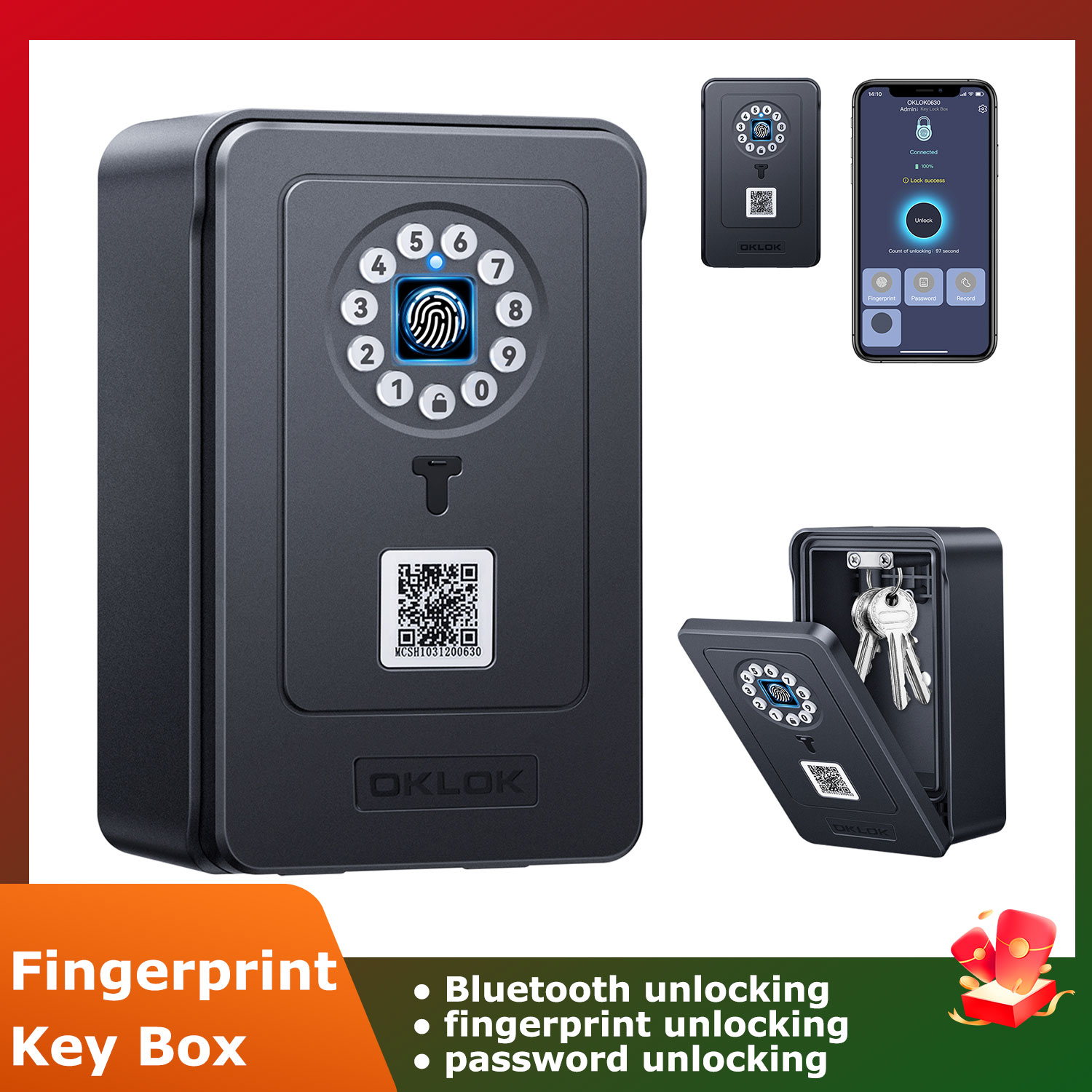 Lockbox Key Secure - Wireless Smart lock Box Bluetooth Storage