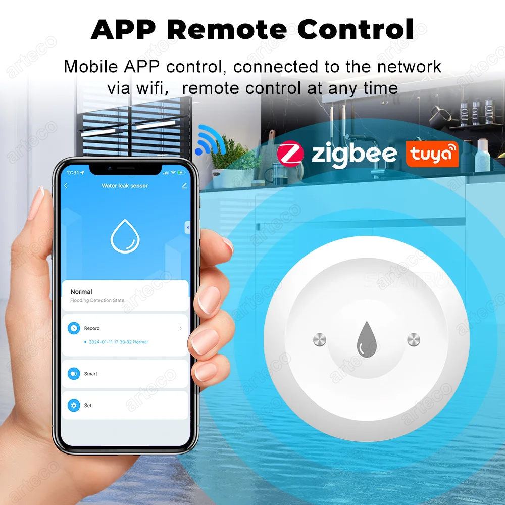 Tuya Zigbee Water Sensor Leak  - Water Alarm Sensor reseña y precio