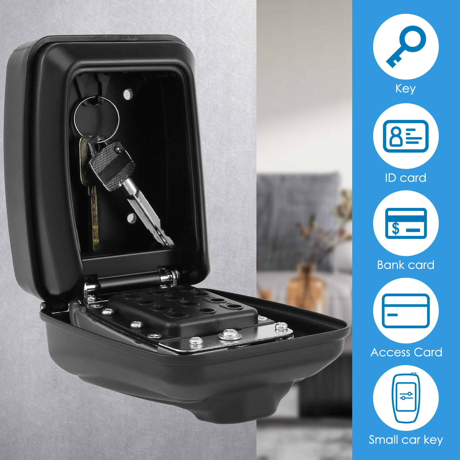 Key Lock Box Wall-Mount Secret - Lockbox Key Secure reseña y precio