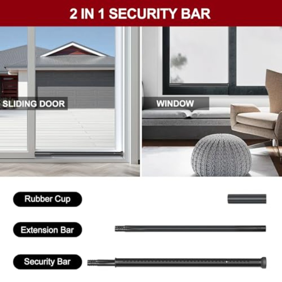 Sliding Door Security Bar, Hea - Window Lock Bar reseña y precio