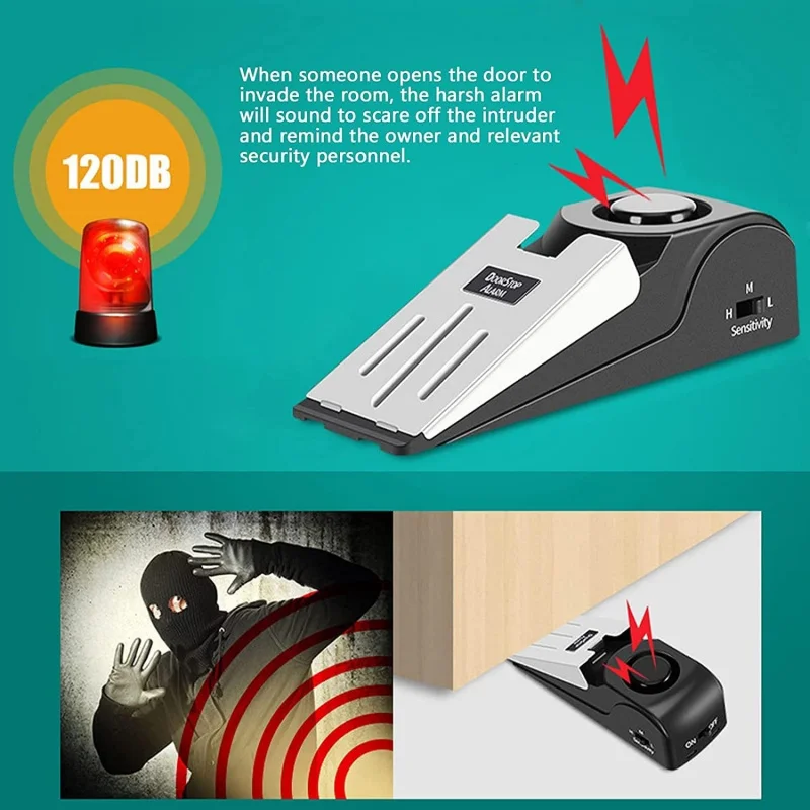 120db Wireless Door Stop Stopp - Door Stop Alarm reseña y precio