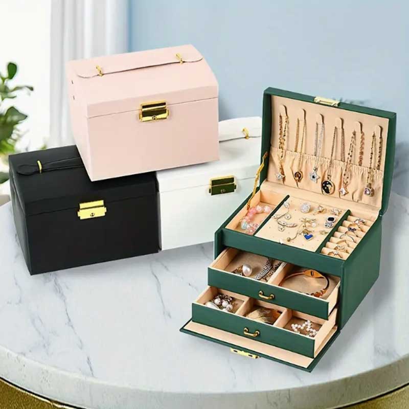 Three Drawer Handheld Jeweller - Lockbox Key Secure reseña y precio