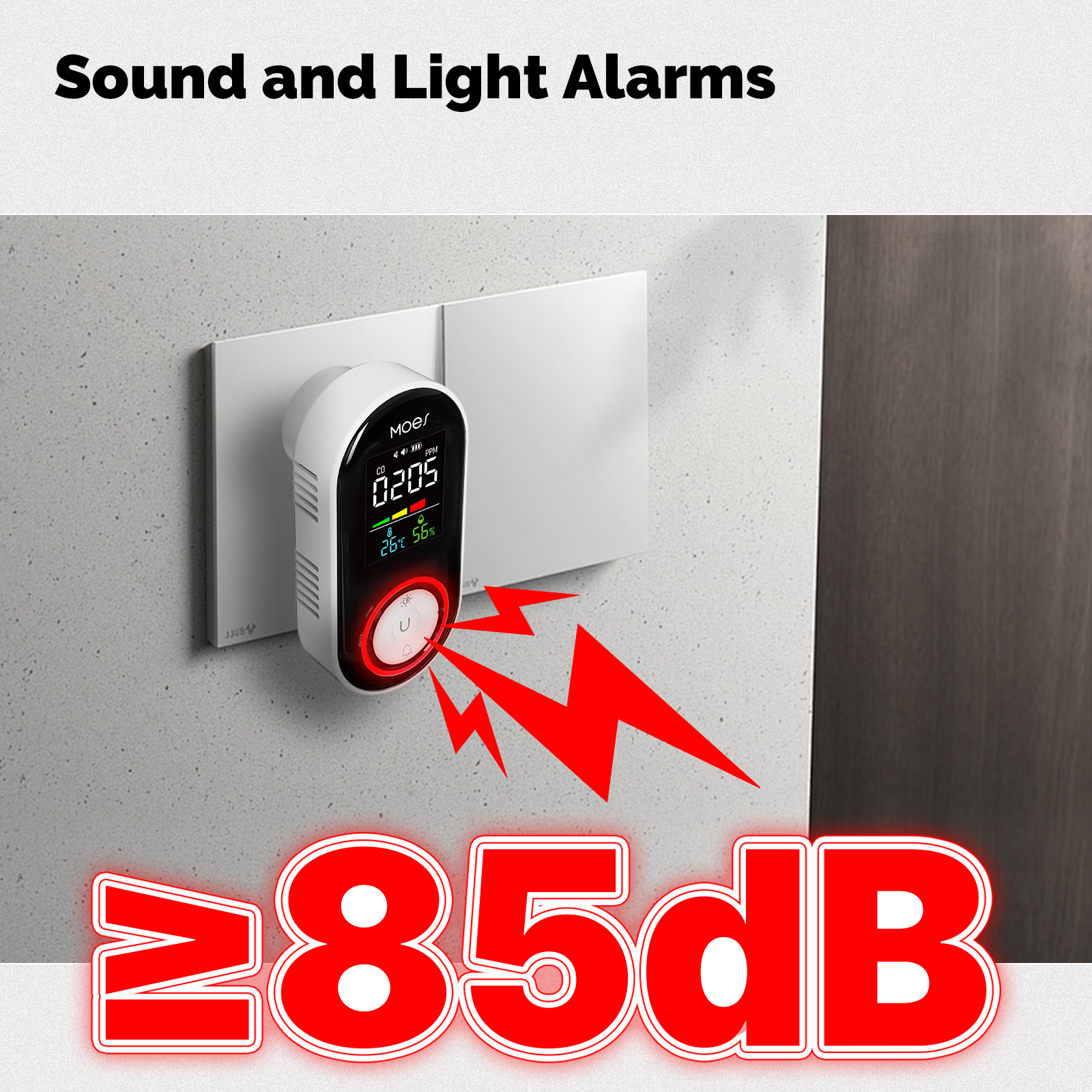 MOES CO Smoke Gas Detector Ala - Co Detector Plug reseña y precio