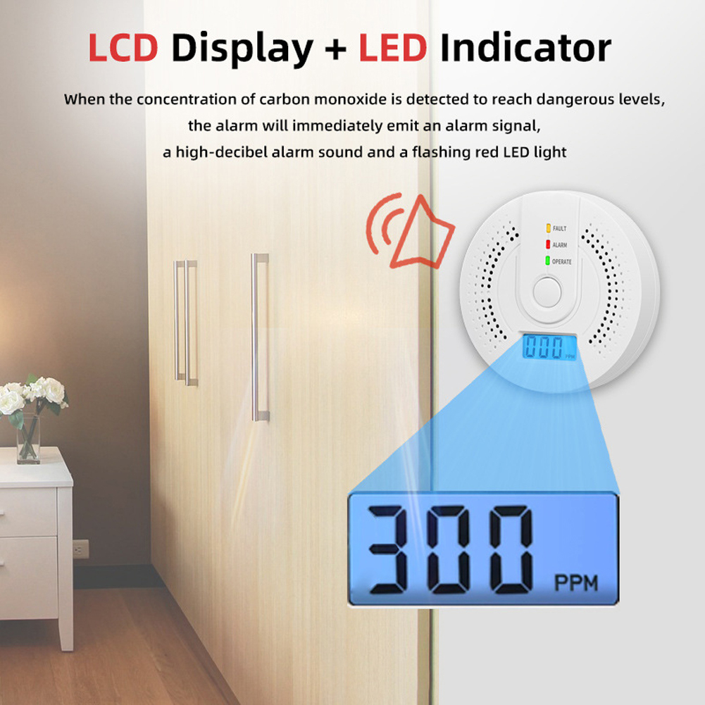 5-1PCS Digital Carbon Monoxide - Smoke Detector Interconnected reseña y precio