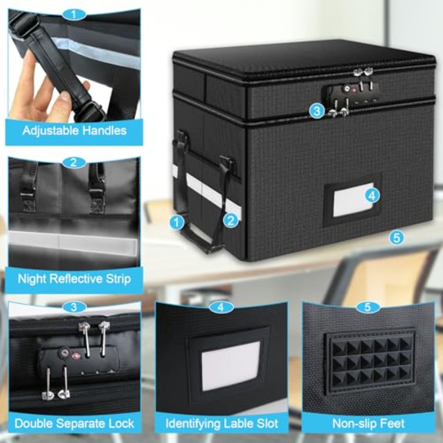 Fireproof Document Box with Lo - Fire Safe Document reseña y precio