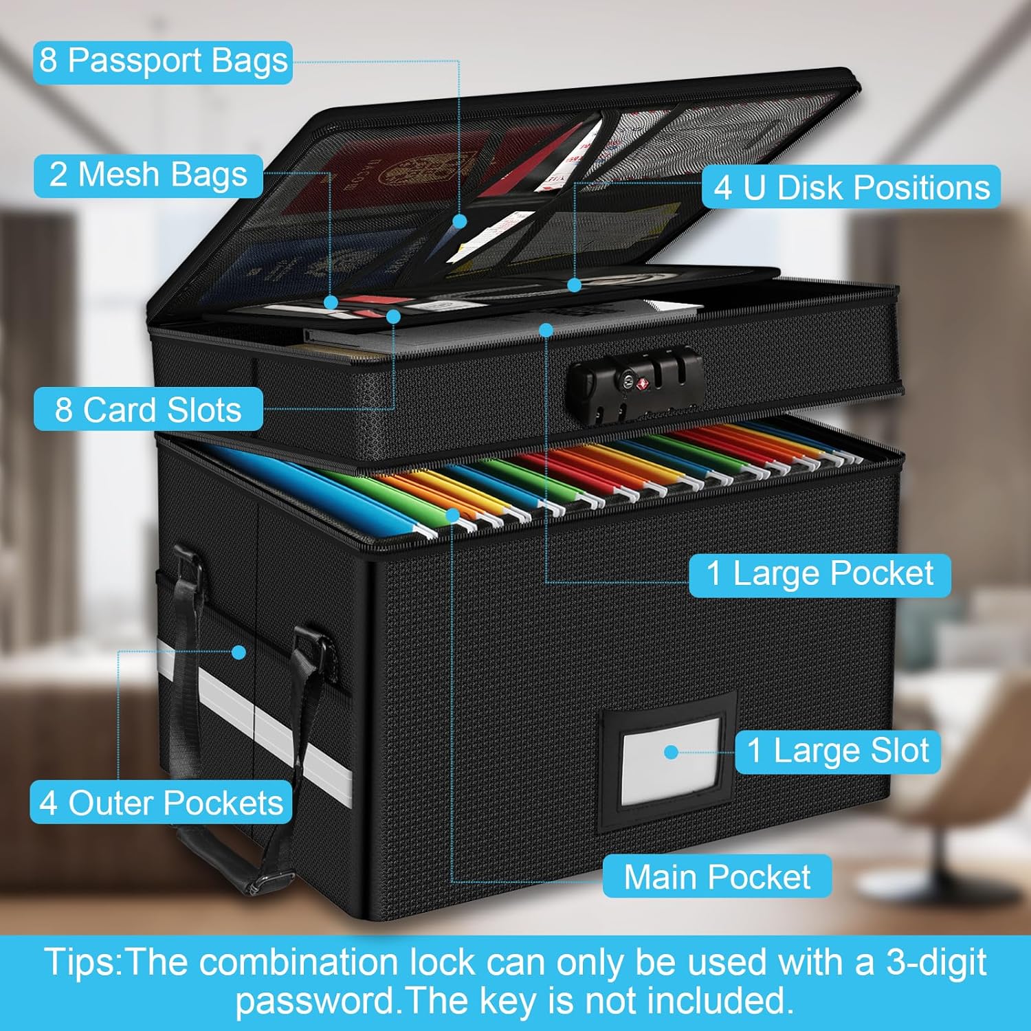 Fireproof Document Box with Lo - Fire Safe Document reseña y precio