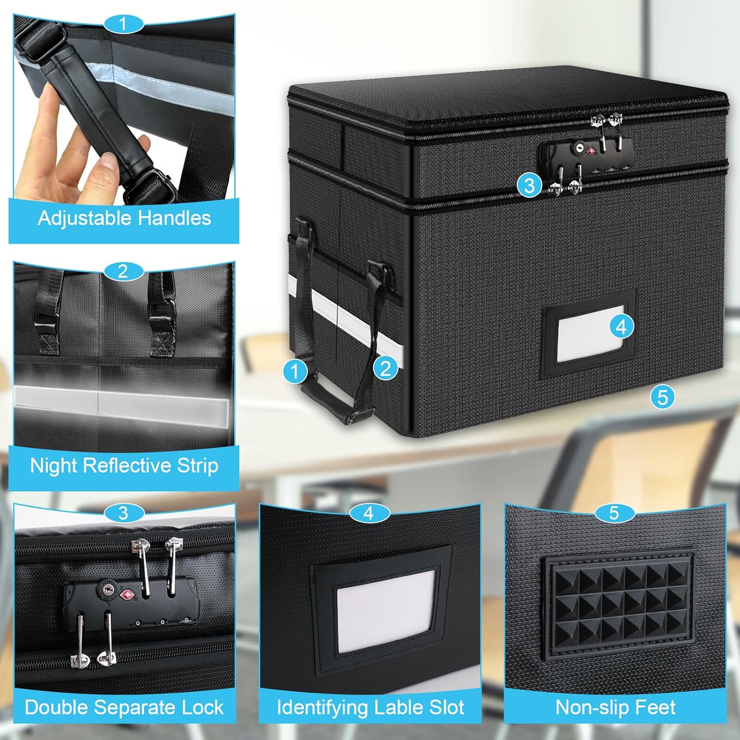 Fireproof Document Box with Lo - Fire Safe Document reseña y precio