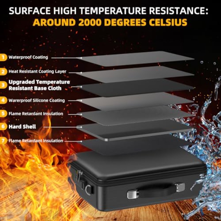 Fireproof Document Box with Lo - Fire Safe Document reseña y precio