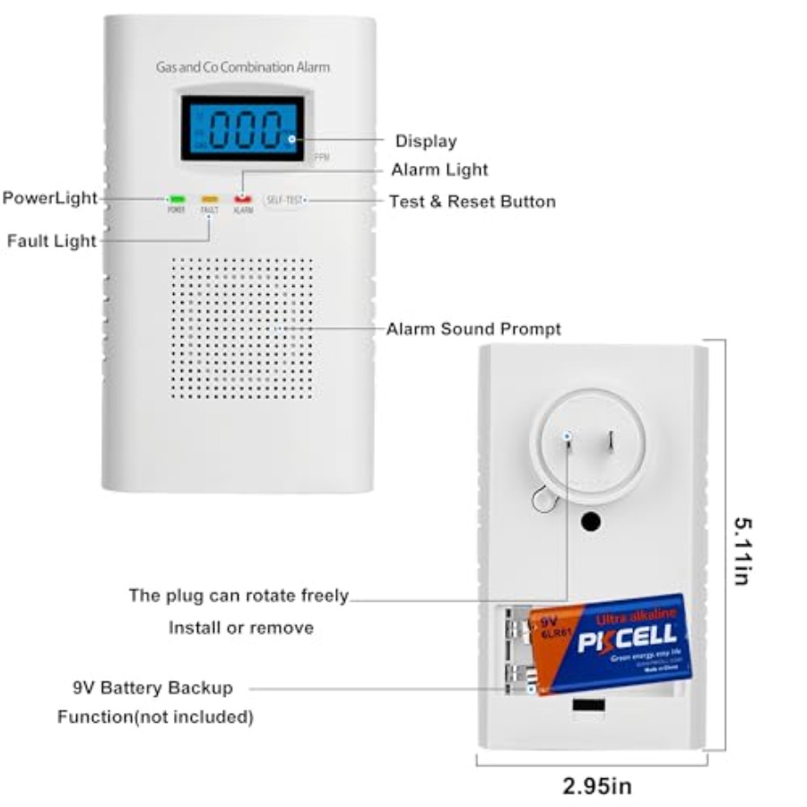 2 Pack Combination Gas and Car - Co Detector Plug reseña y precio