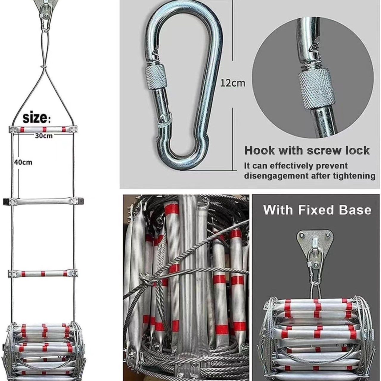 5M Soft Rope Ladder With Wire  - Fire Escape Ladder reseña y precio