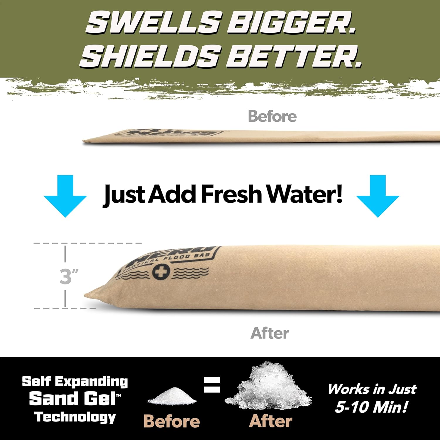 3 ft Water Activated Sandbags  - Flood Barrier Bag reseña y precio