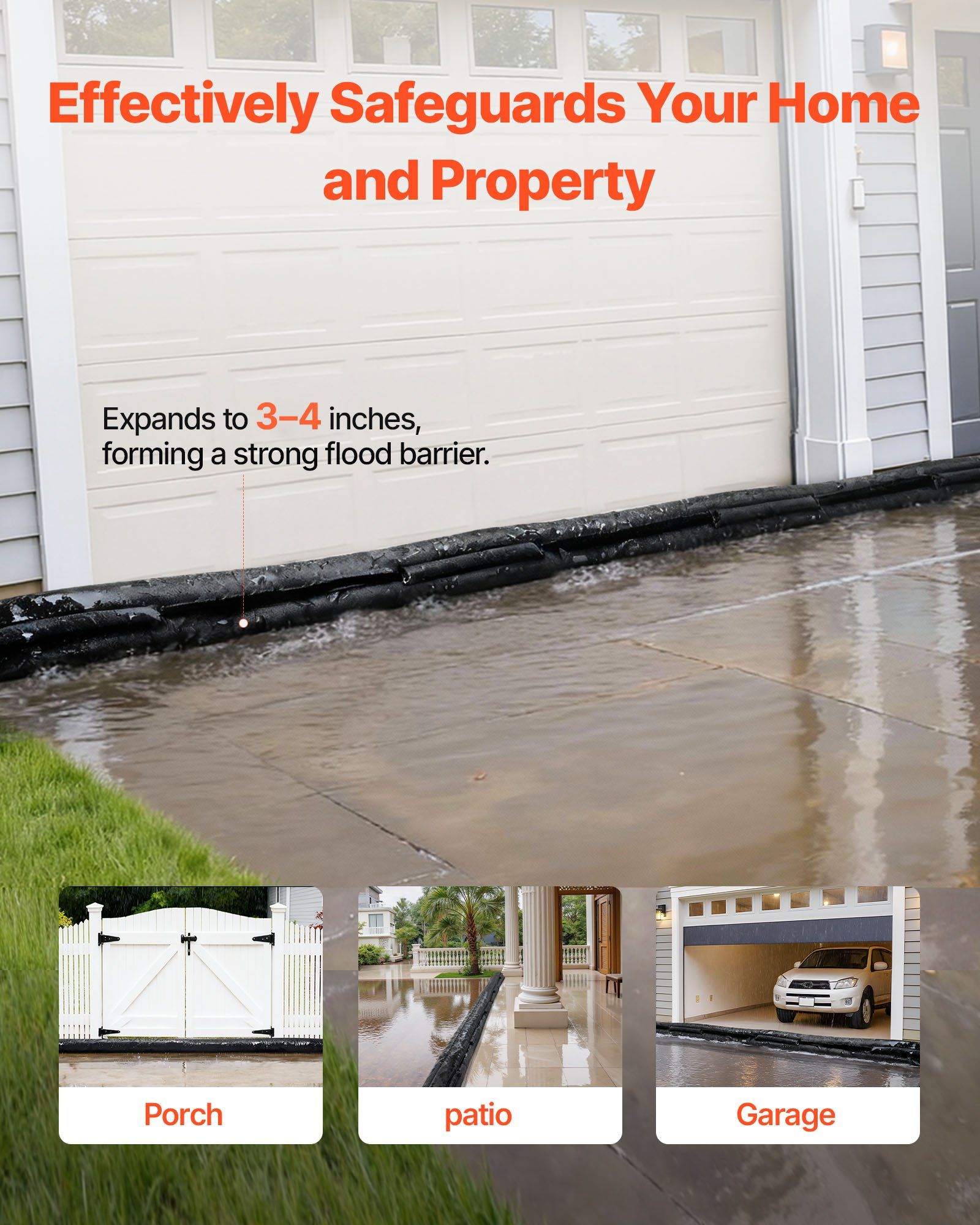 Flood Barrier, 8 Pack, 1.6 x 1 - Flood Barrier Bag reseña y precio