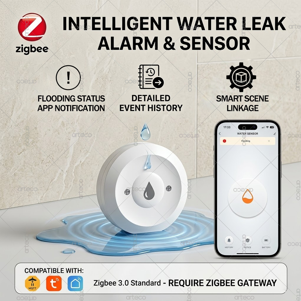 Zigbee Water Leak Sensor Smart - Water Alarm Sensor reseña y precio