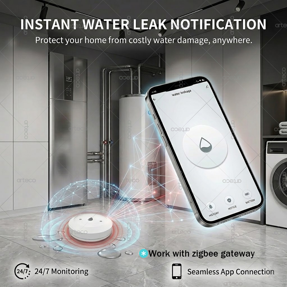 Zigbee Water Leak Sensor Smart - Water Alarm Sensor reseña y precio