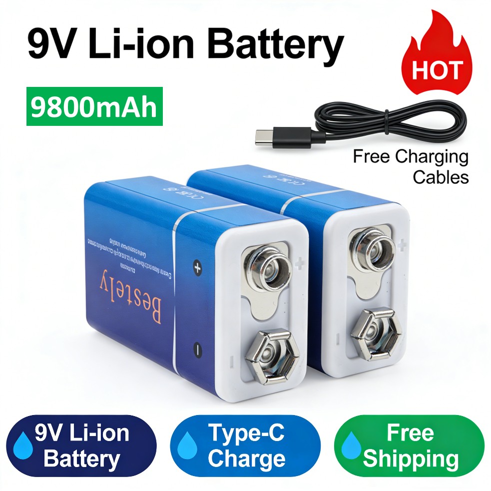 Rechargeable 9V Battery, 9800m - Smoke Detector Interconnected reseña y precio