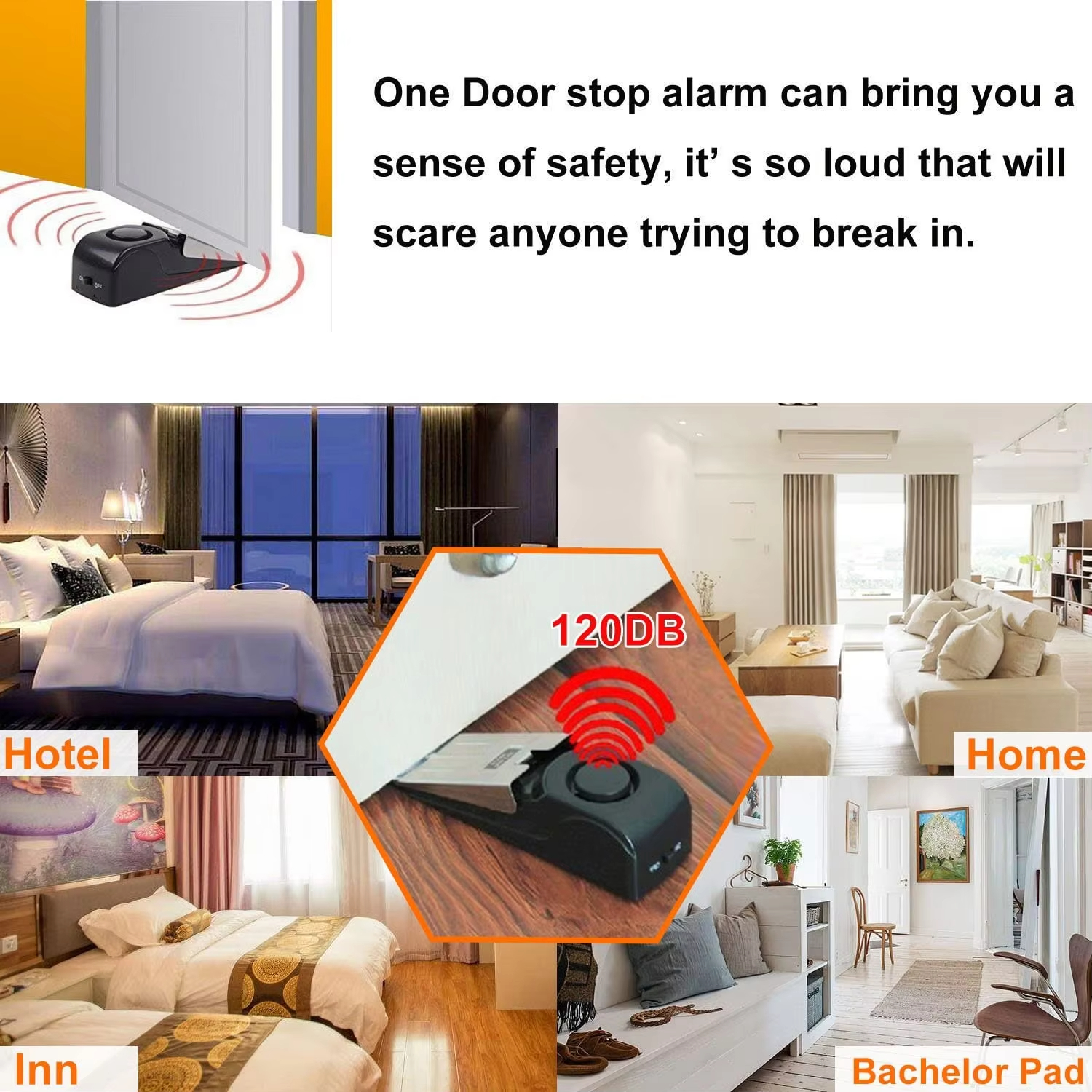 120db Wireless Stainless Steel - Door Stop Alarm reseña y precio