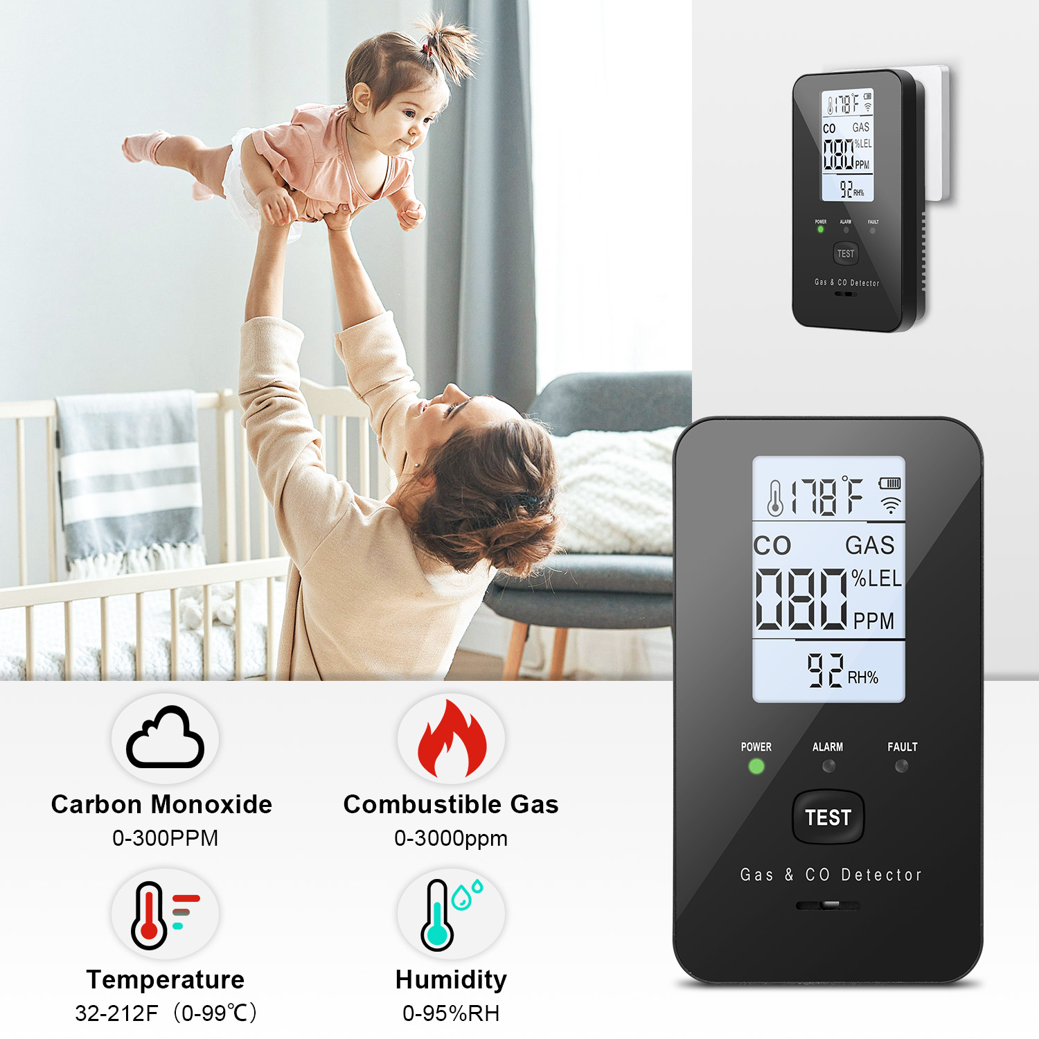 Natural Gas & Carbon Monoxide  - Co Detector Plug reseña y precio