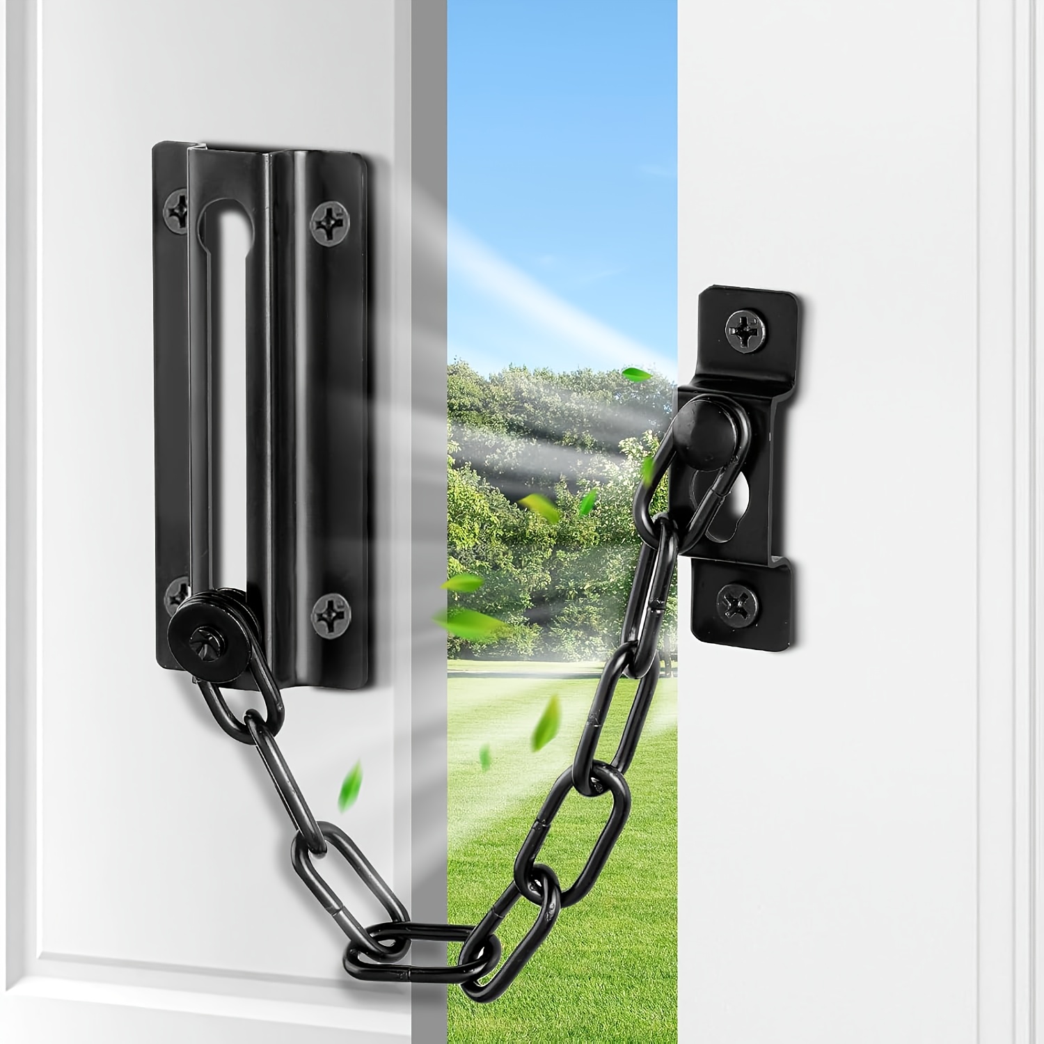 2 Pack Door Chain Lock Black,  - Security Chain Door reseña y precio