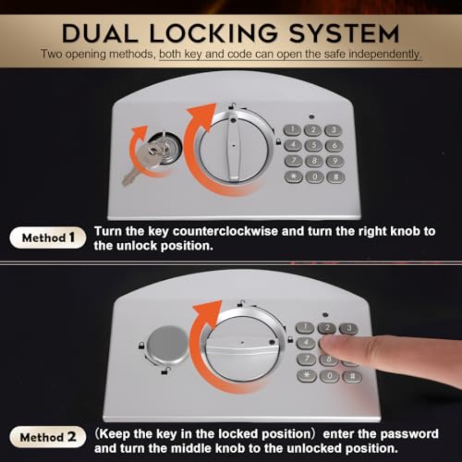 Portable Metal Safe Box with D - Fire Safe Document reseña y precio