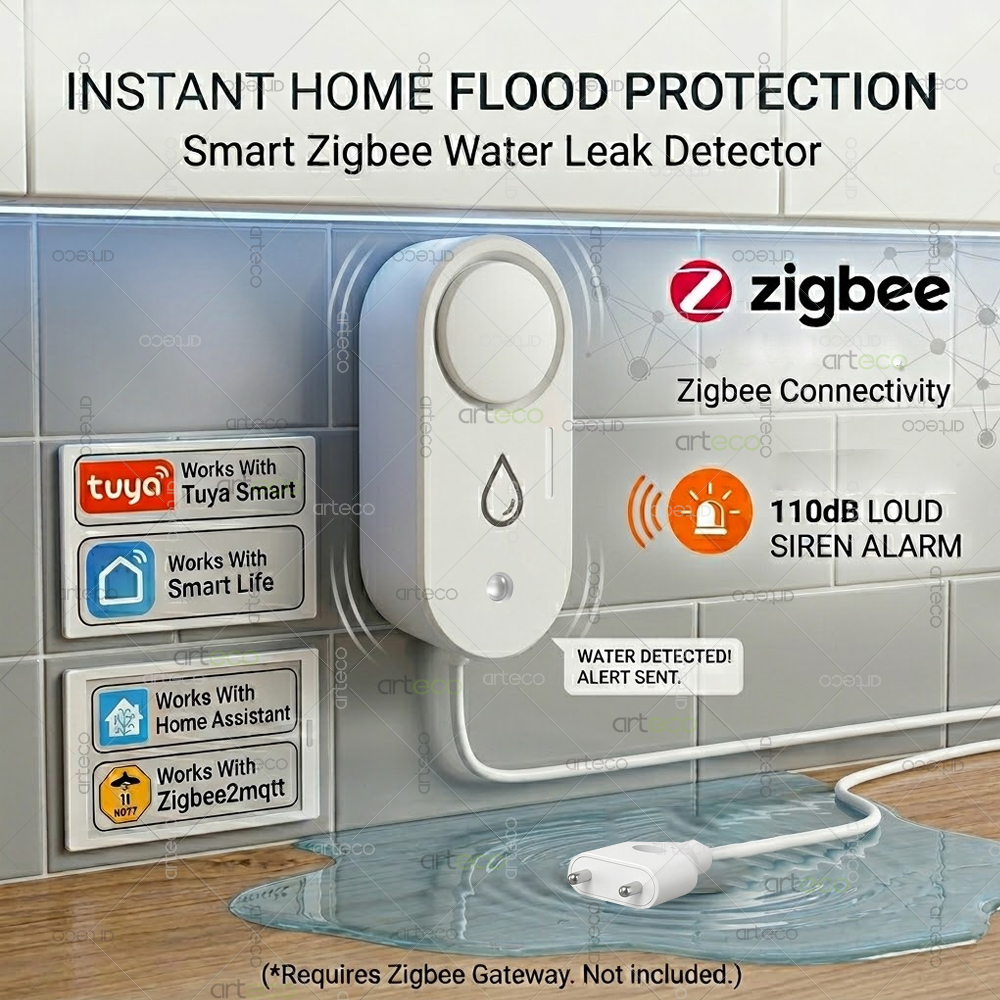 Zigbee Water Leak Detector Sma - Water Alarm Sensor reseña y precio