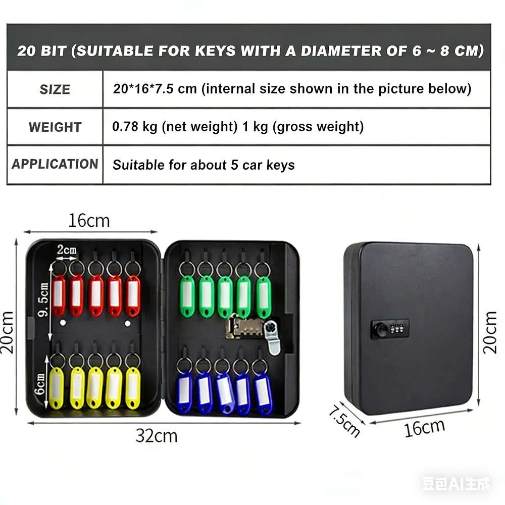 Combination Key Cabinet 20 Key - Lockbox Key Secure reseña y precio