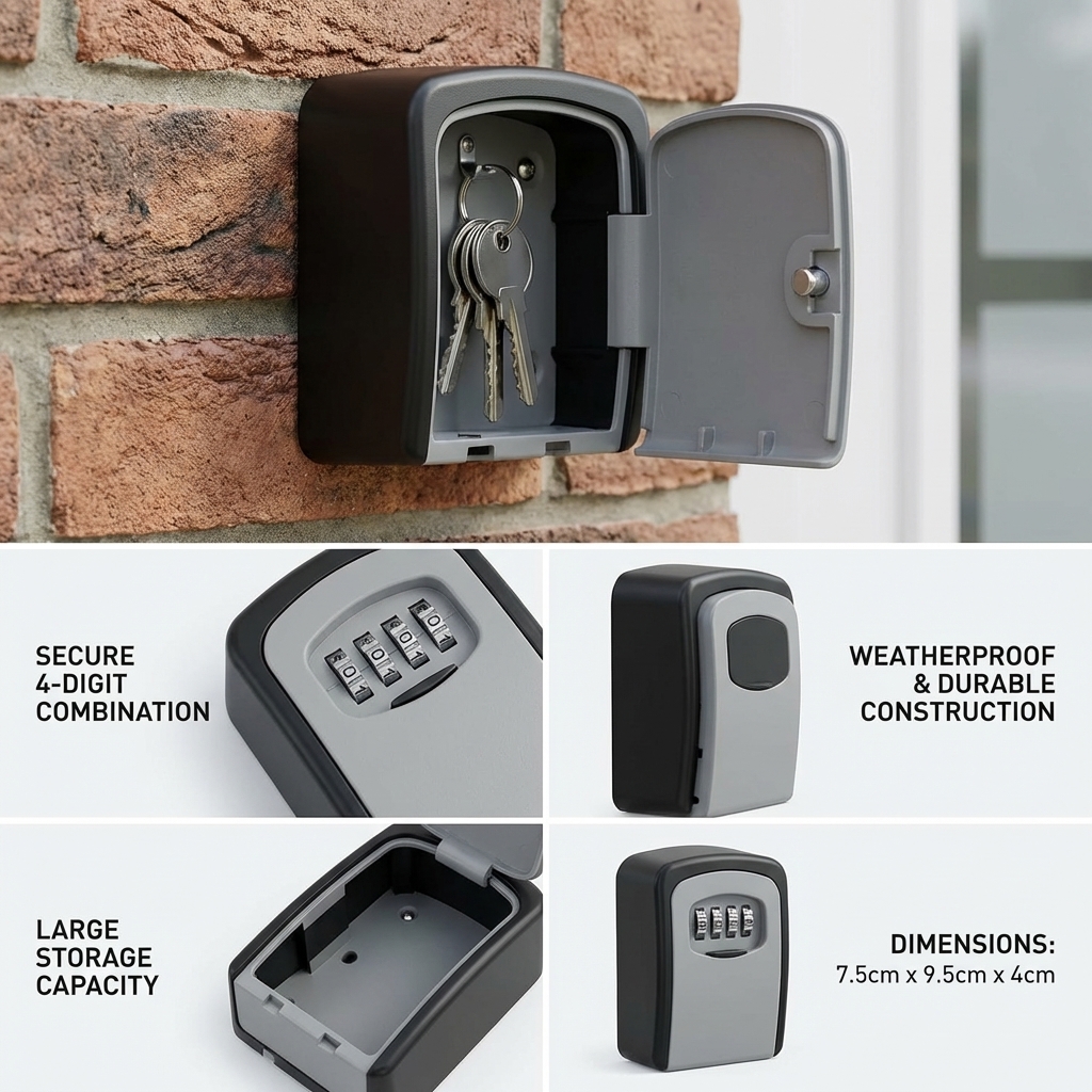 Wall Mount Key Lock Box with 4 - Lockbox Key Secure reseña y precio