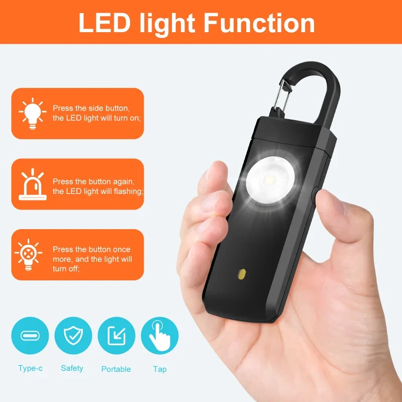 Self Defense LED Flashlight US - Personal Alarm Keychain reseña y precio