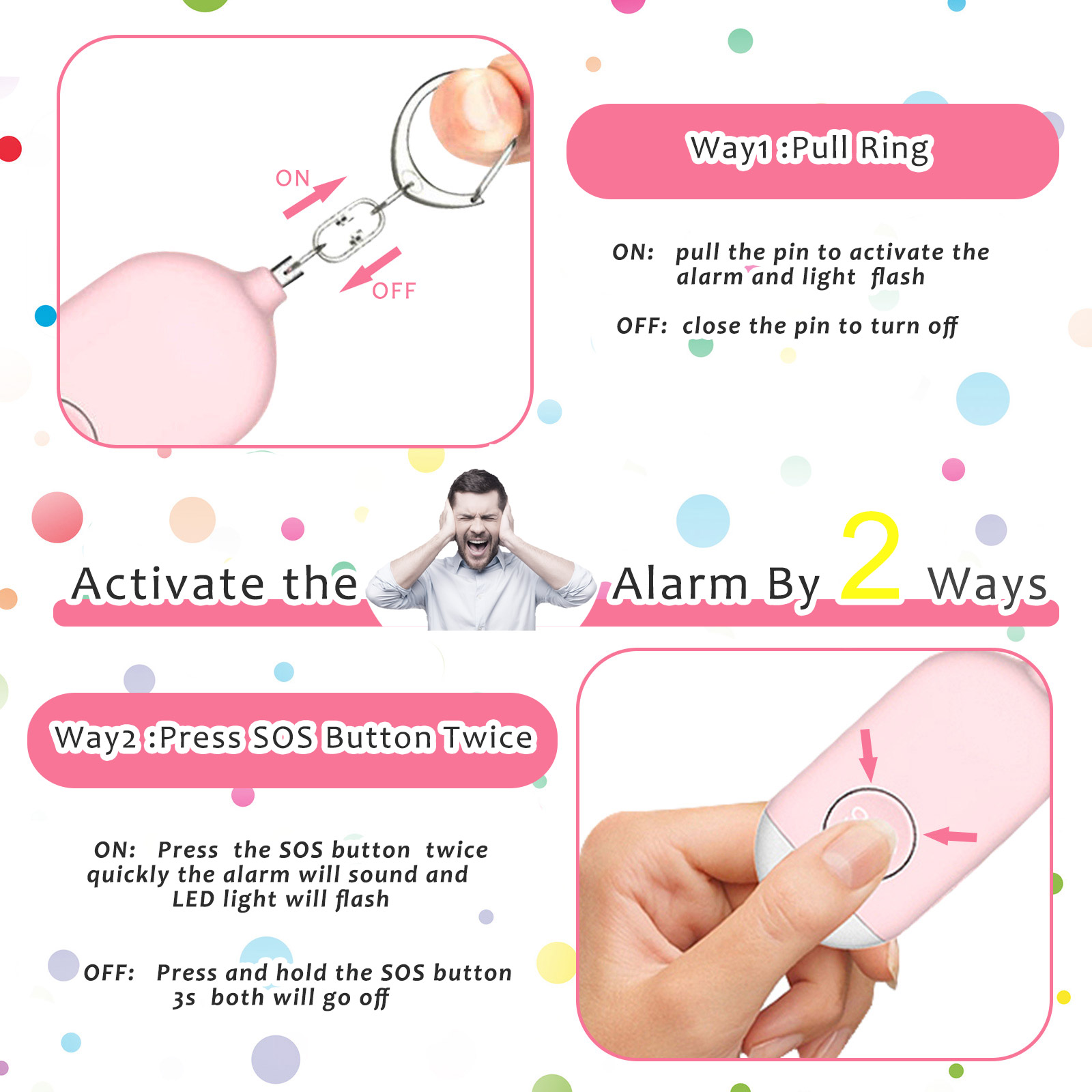 1pc Ultra-Loud 130DB Personal  - Personal Alarm Keychain reseña y precio