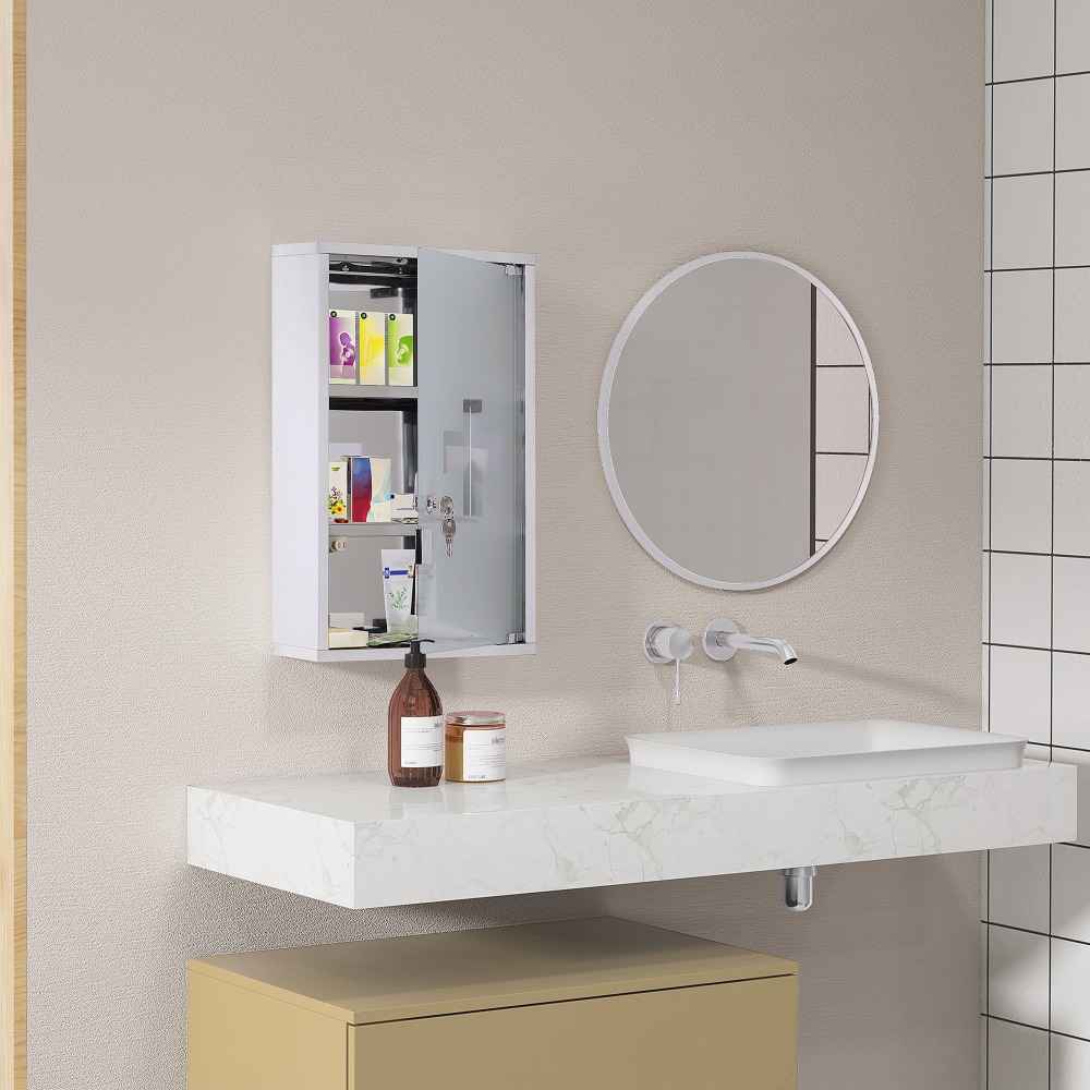 kleankin Wall Medicine Cabinet - Medicine Cabinet Lock reseña y precio