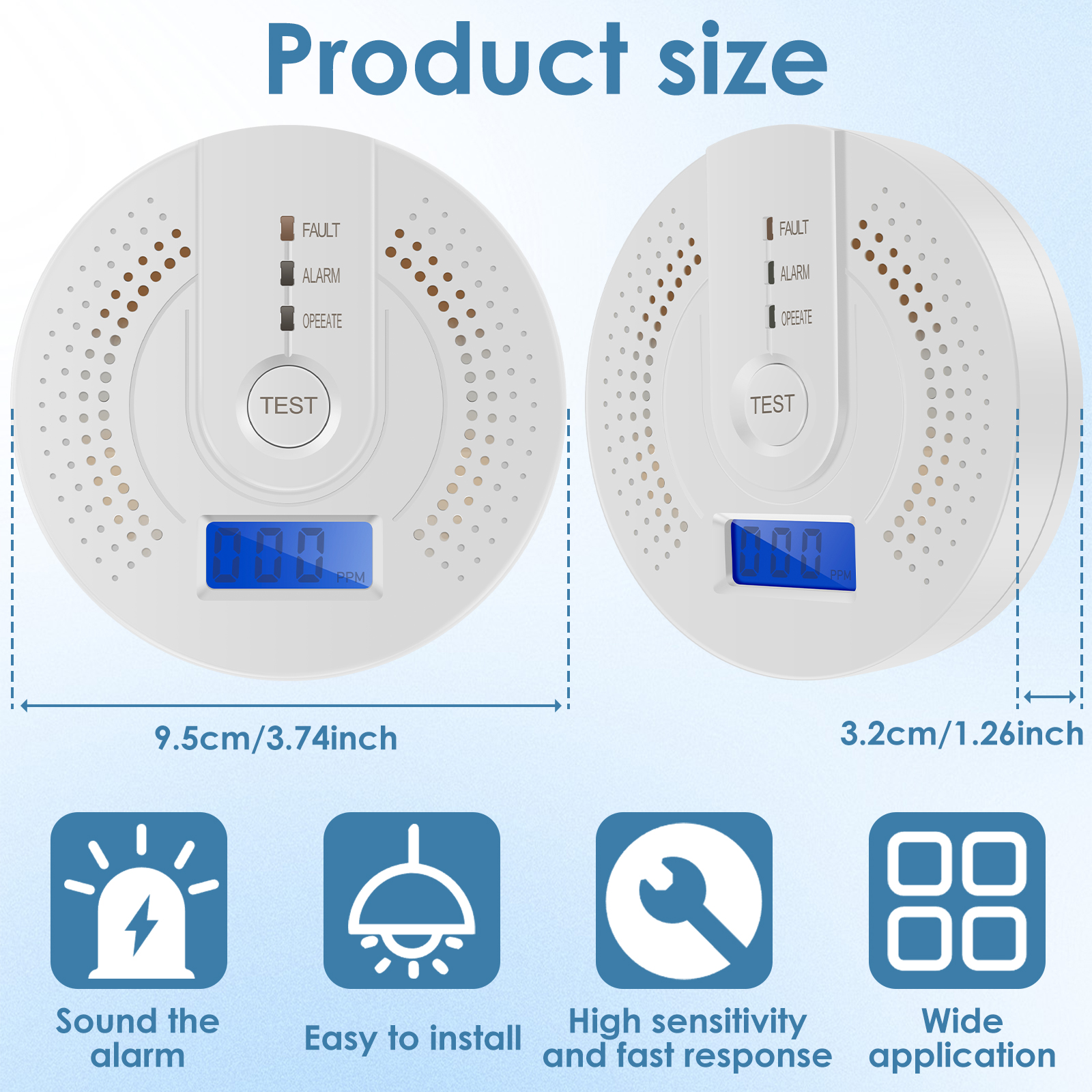 Independent CO Alarm Sensor Ca - Smoke Detector Interconnected reseña y precio