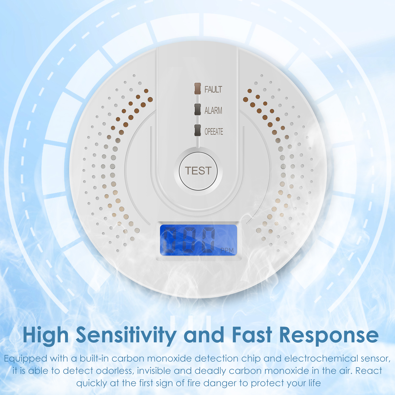 Independent CO Alarm Sensor Ca - Smoke Detector Interconnected reseña y precio
